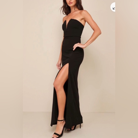 Lulus Dedicated to Glamour Black Strapless Maxi Dress - Picture 4 of 4